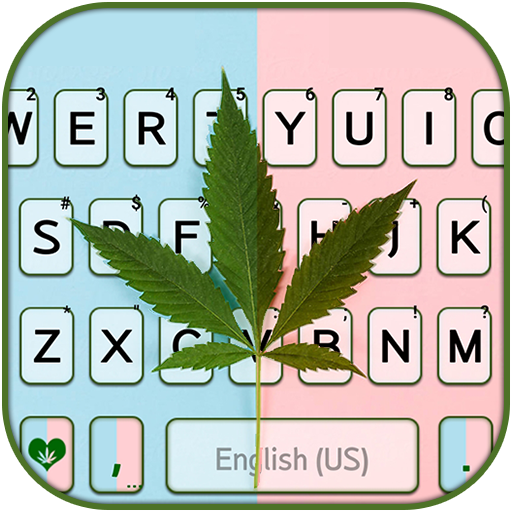 Pastel Weed Leaf Keyboard Back logo