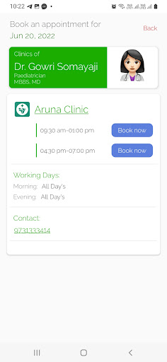 Aruna Clinic Screen 3