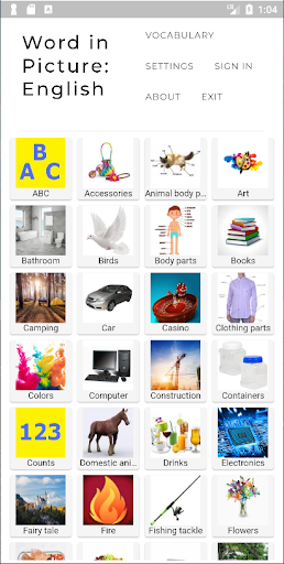 Android application Word In Picture:English screenshort