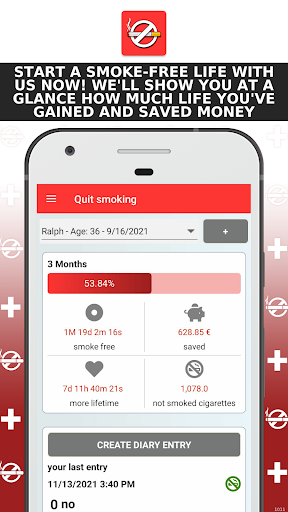 Android application Become a non-smoker now screenshort