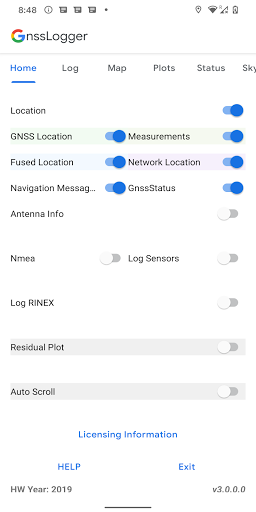 GnssLogger App Screenshot
