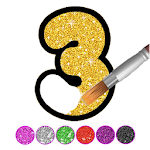 Cover Image of Download Glitter Number and letters coloring Book for kids 3.9 APK