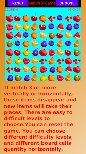 Match Three Fruits Game