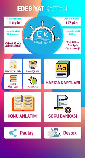 Android application Edebiyat Kaptanı (AYT-YKS) screenshort