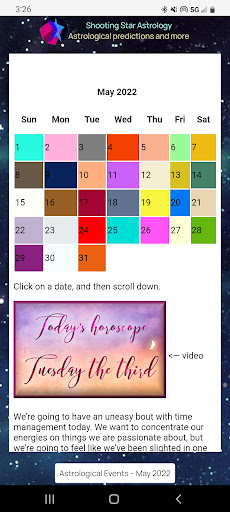 Shooting Star Astrology Screen 3