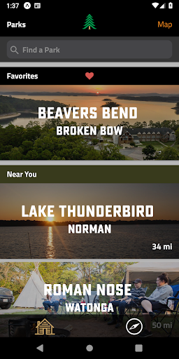 Android application OK State Parks Official Guide screenshort