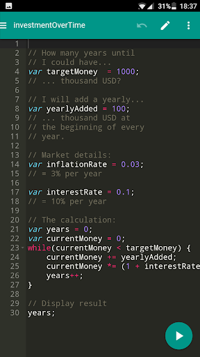 Android application CODE: JavaScript Runner, Calcu screenshort