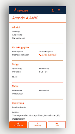 Android application TeamReg screenshort