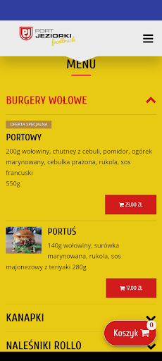 Android application Port Jeziorki Foodtruck screenshort