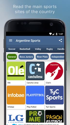 Android application Argentine Sports screenshort