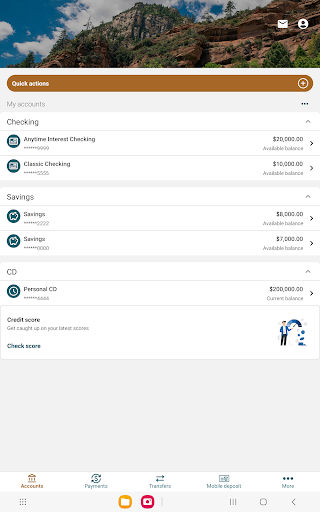 Screenshot of NB|AZ Mobile Banking