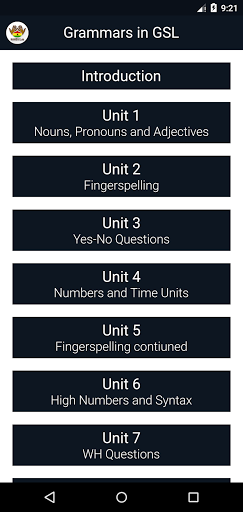Android application GSL Grammars screenshort