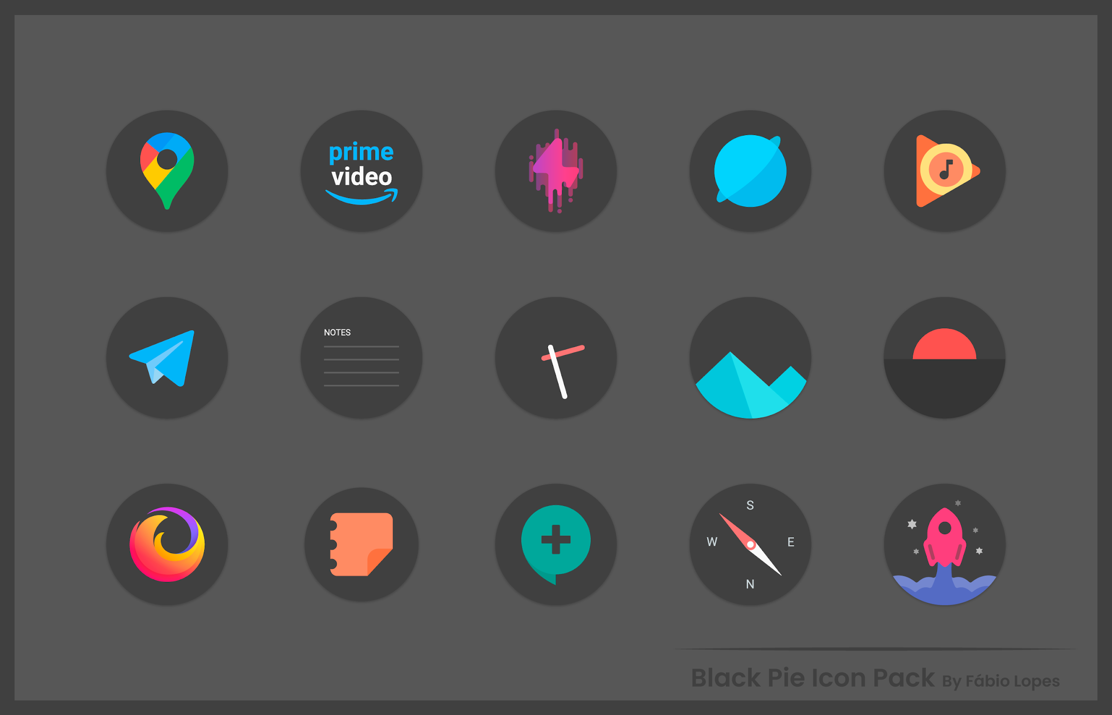 Black Pie - Icon Pack mod apk free download