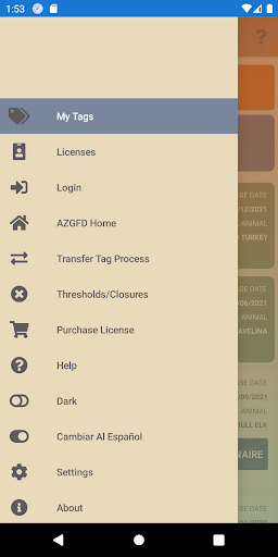 Android application Arizona E-Tag screenshort