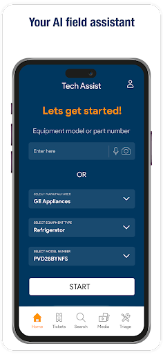 Android application Tech Assist screenshort
