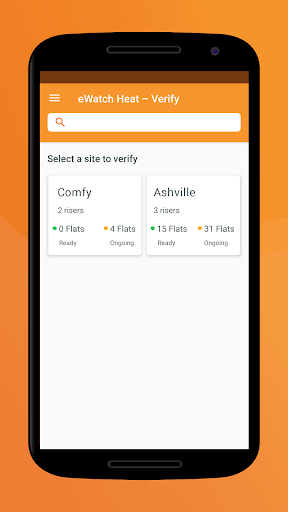 Android application eWatch Heat Verify screenshort