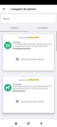 Alerta de Risco Screen 3