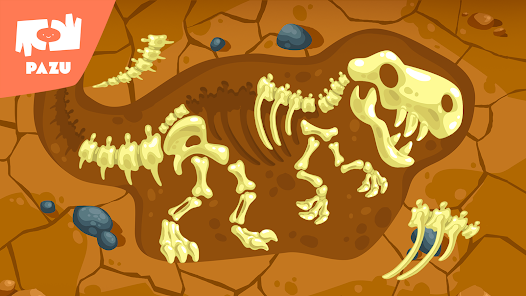 Jogo Dinossauro Escavação Esqueleto, Desenho Infantil 