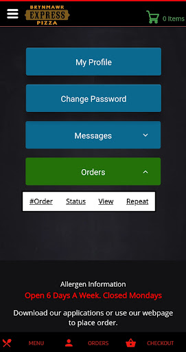 Android application Brynmawr Express Pizza screenshort