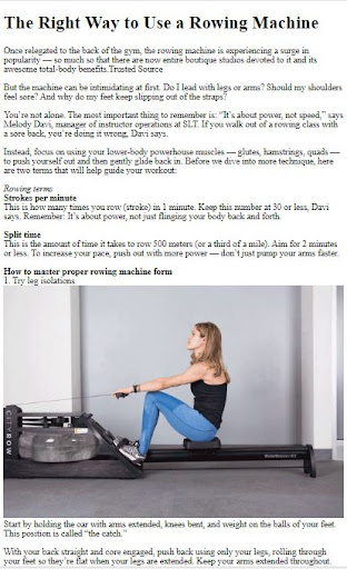 Android application How to Do Rowing Exercises screenshort