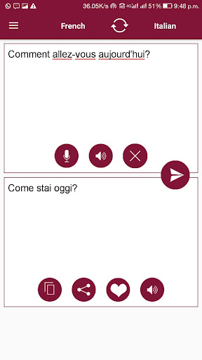 French - Italian Translator Screen 2