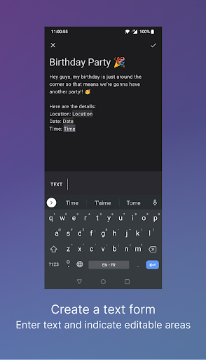 Android application FluidForms screenshort