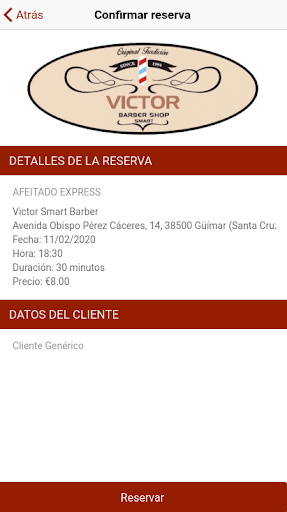 Victor Smart Barber Screen 3