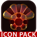 Vesuv icon pack red glow gold black