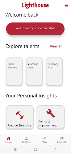 Android application Lighthouse Career Quest screenshort