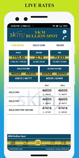 Android application SKM Bullion Spot screenshort