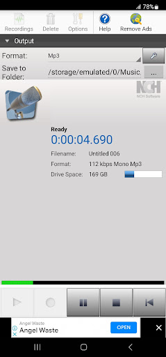 Android application RecordPad Audio Recorder screenshort