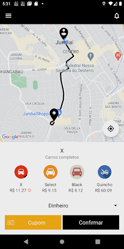 Android application 64 CAR - Passageiro screenshort