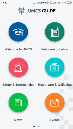 Android application UMCS GUIDE screenshort