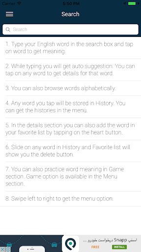 English : Xhosa Dictionary Screen 3