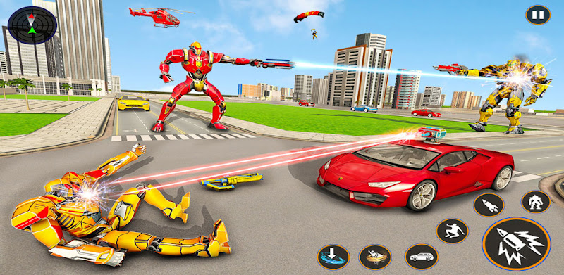 Helicopter Robot Car Game 3d