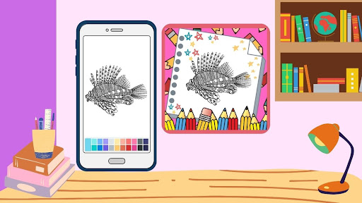 Batray Fish Mandala Coloring