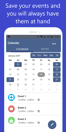gCalendar Notes and holidays Screen 2