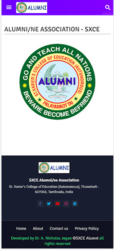 Android application alumni sxce screenshort