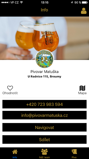 Android application Pivovar Matuška screenshort