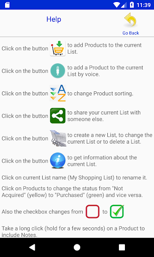 Shopping List Screen 2