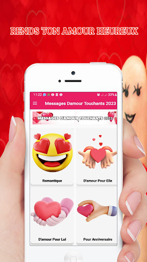 Android application Messages Damour Touchants 2023 screenshort