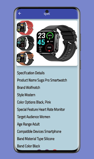 Suga pro smart watch guide Screen 3