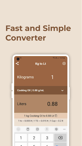 Android application Kg to Liters Converter screenshort