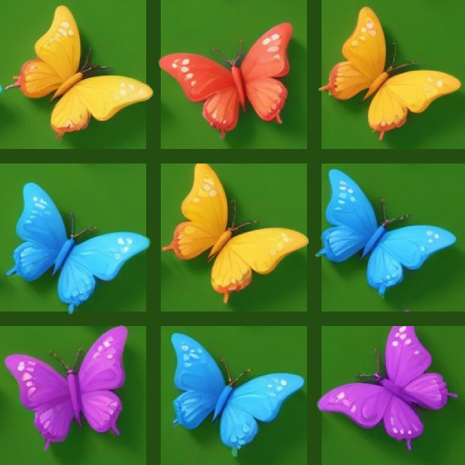Match 3 Butterfly Puzzle Games Logo
