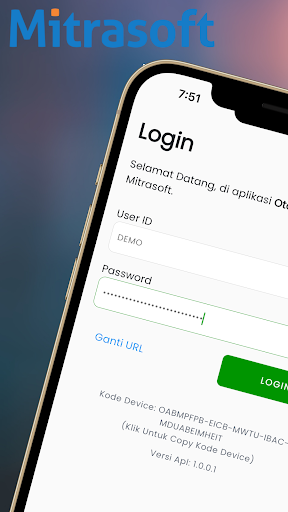 Android application Otorisasi Mobile by Mitrasoft screenshort
