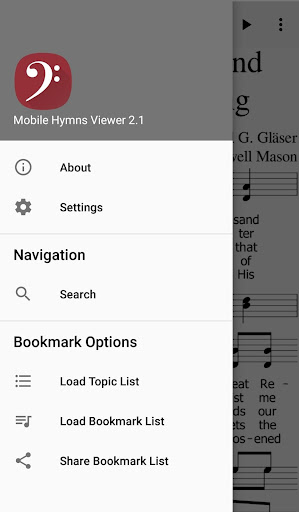 Android application Mobile Hymns Lite —List Viewer screenshort