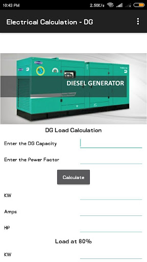 O & M Calculator Screen 2
