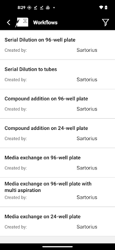 Sartorius Pipetting Screen 2