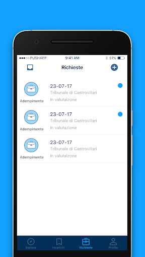 Android application Delega Facile screenshort