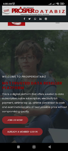 Android application Prosperdatabiz screenshort